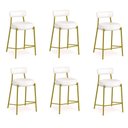 Ver imagem 3 de Banqueta Cozinha Alta com Encosto Industrial Dourado Kit 6 Londres Pu D03 - D'rossi