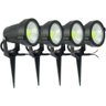Kit 4 Espeto Jardim Luminária Led 5w Luz Super Forte Verde - 1