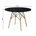Ver imagem 2 de Mesa De Jantar Eames Eiffel 110Cm Preta Base Madeira Maciça