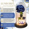 Luminária Love a Rosa Encantada Azul 28 Cm Presente de Natal Presente para Namorada Amor Lindo Bouti - 3