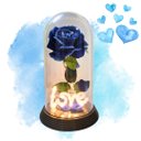 Ver imagem 5 de Luminária Love a Rosa Encantada Azul 28 Cm Presente de Natal Presente para Namorada Amor Lindo Bouti