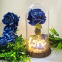 Ver imagem 2 de Luminária Love a Rosa Encantada Azul 28 Cm Presente de Natal Presente para Namorada Amor Lindo Bouti
