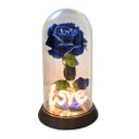 Ver imagem 1 de Luminária Love a Rosa Encantada Azul 28 Cm Presente de Natal Presente para Namorada Amor Lindo Bouti