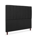 Ver imagem 3 de Cabeceira Estofada Cama Box Casal Carla 140cm Linho:preto