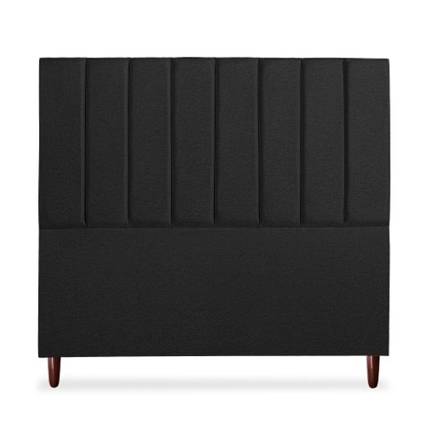 Cabeceira Estofada Cama Box Casal Carla 140cm Linho:preto