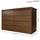 Ver imagem 4 de Cômoda 8 Gavetas Sofisticada MDF Pacioli Marrom/Ambar