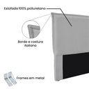 Ver imagem 3 de Cabeceira Casal 1,40M Veneza Linho Cinza Claro - Pallazio