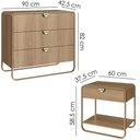 Ver imagem 4 de Comoda e 02 Mesas de Cabeceira Organica Artesano Hanover Dourado