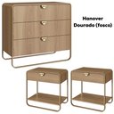 Ver imagem 5 de Comoda e 02 Mesas de Cabeceira Organica Artesano Hanover Dourado