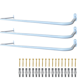 Kit com 3 Cabideiros Araras Fixas de Parede 1 Metro Aço Alta Qualidade Moderno Design Robusto