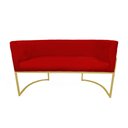 Ver imagem 2 de Namoradeira Luana Base Dourada Suede Vermelho