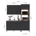 Ver imagem 3 de Conjunto Cozinha Modulada 3 Peças 100% MDF Bari Chumbo