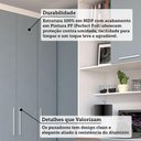 Ver imagem 3 de Guarda Roupas e Bancada Home Office Modulado Alpes 5 Portas de Bater 3 Gavetas MDP Branco Pf e Grey