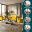 Ver imagem 4 de Kit Namoradeira Decorativa E 2 Poltronas Confortável Para Sala Recepção Manicure Alice Suede