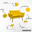Ver mais imagens de Kit Namoradeira Decorativa E 2 Poltronas Confortável Para Sala Recepção Manicure Alice Suede