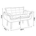 Ver imagem 6 de Kit Namoradeira Decorativa E 2 Poltronas Confortável Para Sala Recepção Manicure Alice Suede