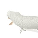 Ver imagem 4 de Sofa Cama Futon Oriental King Branco Off Sarja Impermeável Madeira Maciça Pinus Natural Sem