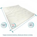 Ver imagem 6 de Sofa Cama Futon Oriental King Branco Off Sarja Impermeável Madeira Maciça Pinus Natural Sem