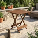 Ver imagem 1 de Mesa Dobrável 70x70cm em MDF Ultra Plus Imbuia Marrom