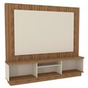 Ver imagem 3 de Estante Home Santos 201,2cm Off White/amêndoa para Tv até 70” - Mobler