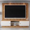 Ver imagem 2 de Estante Home Santos 201,2cm Off White/amêndoa para Tv até 70” - Mobler
