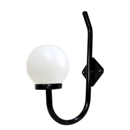 Luminária Globo Braço Curvo de Parede Alumínio Preto 56x20cm Ouro Minas - 1