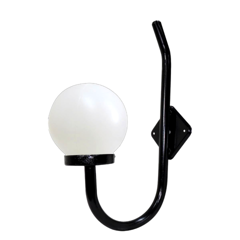 Luminária Globo Braço Curvo de Parede Alumínio Preto 56x20cm Ouro Minas