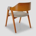 Ver imagem 5 de Cadeira de Madeira Viena Encosto Curvado Cor Mel Estofado Facto Garden Bege Acinzentado