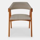 Ver mais imagens de Cadeira de Madeira Viena Encosto Curvado Cor Mel Estofado Facto Garden Bege Acinzentado