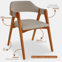 Ver imagem 4 de Cadeira de Madeira Viena Encosto Curvado Cor Mel Estofado Facto Garden Bege Acinzentado