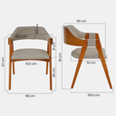 Ver imagem 2 de Cadeira de Madeira Viena Encosto Curvado Cor Mel Estofado Facto Garden Bege Acinzentado