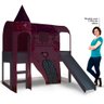 Cama Infantil com Escorregador Barraca 1 Torre e LED Castelo Princesa P13 Branco/Rosa - Mpozenato - 5