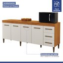 Ver imagem 4 de Balcão Atenas 4 Portas e 3 Gavetas Kaiki Moveis Nature/Off White