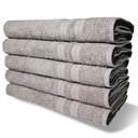 Ver imagem 1 de Kit 5 Toalhas de Banho 430g/m² Grande Grossa 80x150cm Itália Soft Cinza