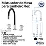 Torneira Misturador Mesa Bica Alta Multidirecional Cromado Flex 99 Fani - 2