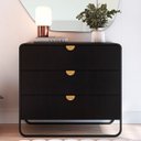 Ver imagem 1 de Cômoda Quarto Solteiro 90cm 3 Gavetas Mario Nero/preto A10 - Mpozenato