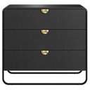 Ver imagem 6 de Cômoda Quarto Solteiro 90cm 3 Gavetas Mario Nero/preto A10 - Mpozenato