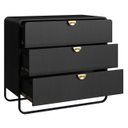 Ver imagem 5 de Cômoda Quarto Solteiro 90cm 3 Gavetas Mario Nero/preto A10 - Mpozenato