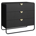 Ver imagem 2 de Cômoda Quarto Solteiro 90cm 3 Gavetas Mario Nero/preto A10 - Mpozenato