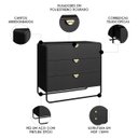 Ver imagem 3 de Cômoda Quarto Solteiro 90cm 3 Gavetas Mario Nero/preto A10 - Mpozenato
