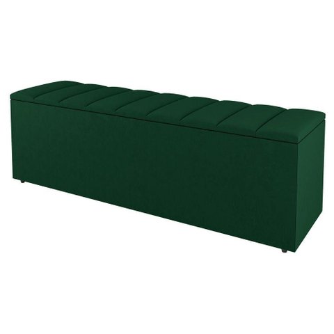 Calçadeira Baú King Size Cora 190Cm Suede Verde
