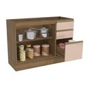 Ver imagem 4 de Gabinete de Cozinha Modulado Balcão P/ Pia Curve N626 C/ 2 Portas e 3 Gavetas S/tampo 120 Cm