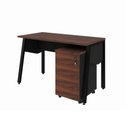 Ver imagem 2 de Mesa Escrivaninha 120cm x 60cm Tampo Chanfrado e Gaveteiro Móvel com 4 Gavetas F5 Office Cor:Louro