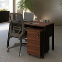 Ver imagem 7 de Mesa Escrivaninha 120cm x 60cm Tampo Chanfrado e Gaveteiro Móvel com 4 Gavetas F5 Office Cor:Louro