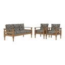 Ver imagem 4 de Jogo Sofá Madeira Maciça 3 Lugares e 2 Poltronas Liz Multimóveis Vcr7001 Floral Cinza