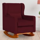 Ver imagem 2 de Poltrona C/ Puff Balanço Amamentação Aurora Suede Bordo - Lm Decor