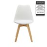 Kit 5 Cadeiras Estofadas Saarinen Wood Pés de Madeira Branco - 3