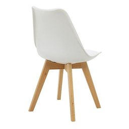 Kit 5 Cadeiras Estofadas Saarinen Wood Pés de Madeira Branco - 7