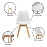 Kit 5 Cadeiras Estofadas Saarinen Wood Pés de Madeira Branco - 2