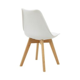 Kit 5 Cadeiras Estofadas Saarinen Wood Pés de Madeira Branco - 6